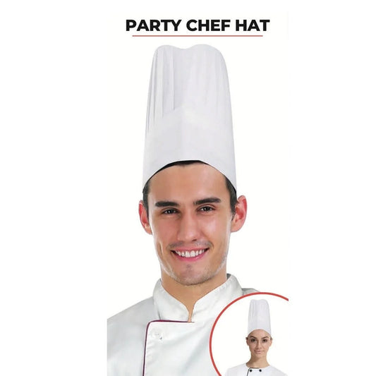 Tall White Chef Hat Party Accessories