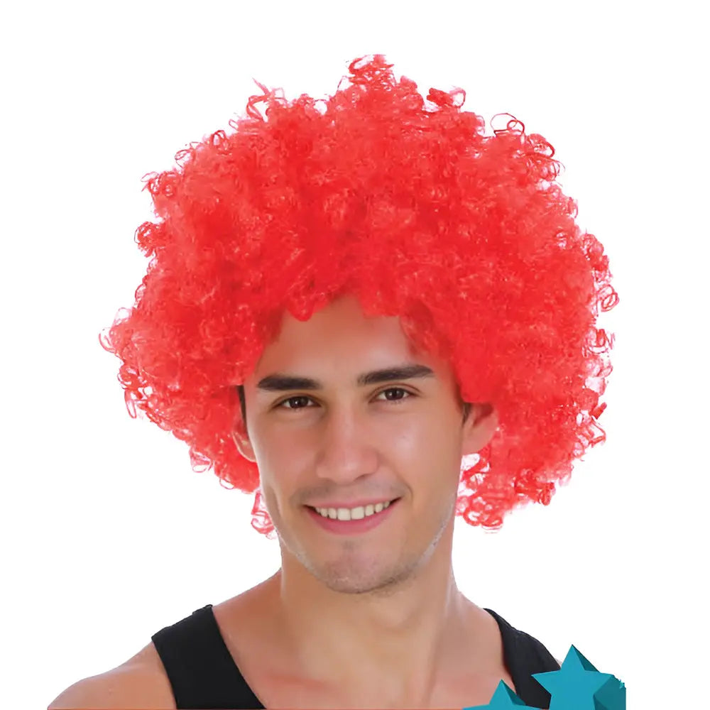 Red Afro Wig 70's