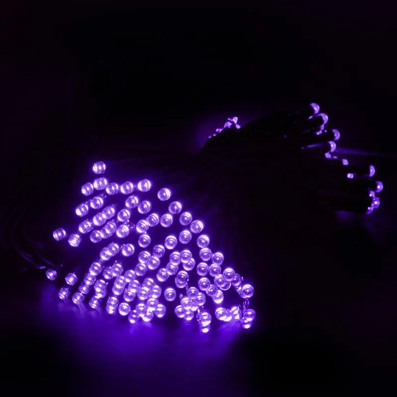 Solar 100 Purple LED Fairy Lights 7.5M Total Length