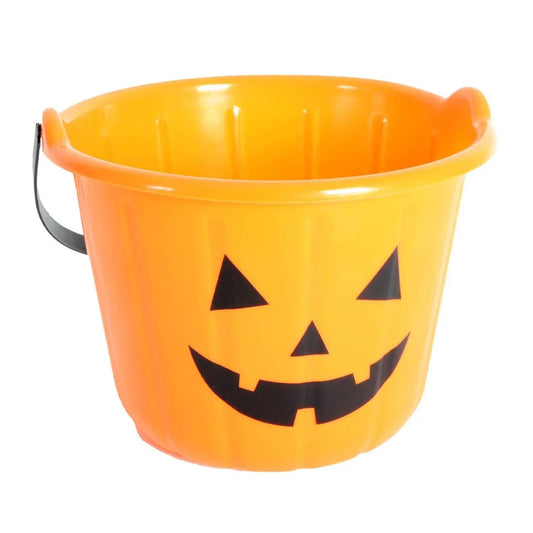 Halloween Trick Or Treat Orange Plastic Pumpkin Bucket