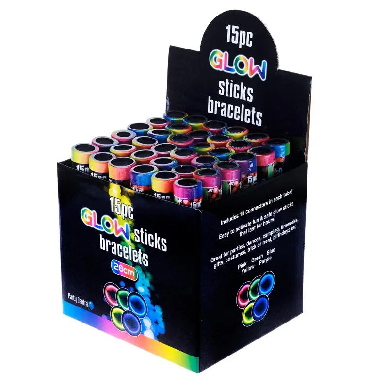 Glow Sticks 540pcs (36 Tubes) Glow In The Dark Party Multi-colour