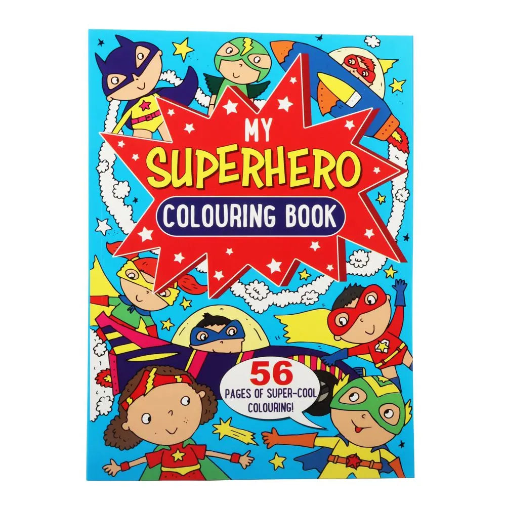2 Colouring Books 56-page A4 Super Hero