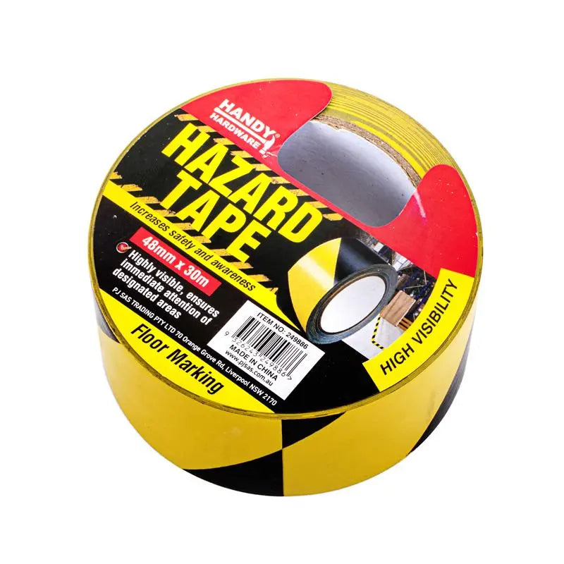 Construction Black Yellow Hazard Duct Tape 30M