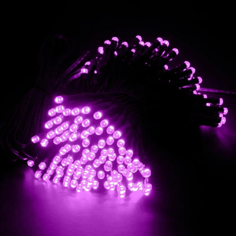 Solar 200 Purple LED Fairy Lights 13.5M Total Length