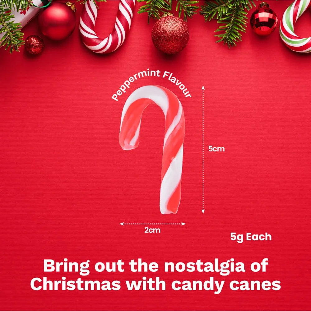 Mini Peppermint Candy Canes 120g Bag 24pcs Red & White Striped