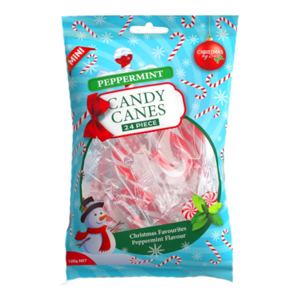 Mini Peppermint Candy Canes 120g Bag 24pcs Red & White Striped