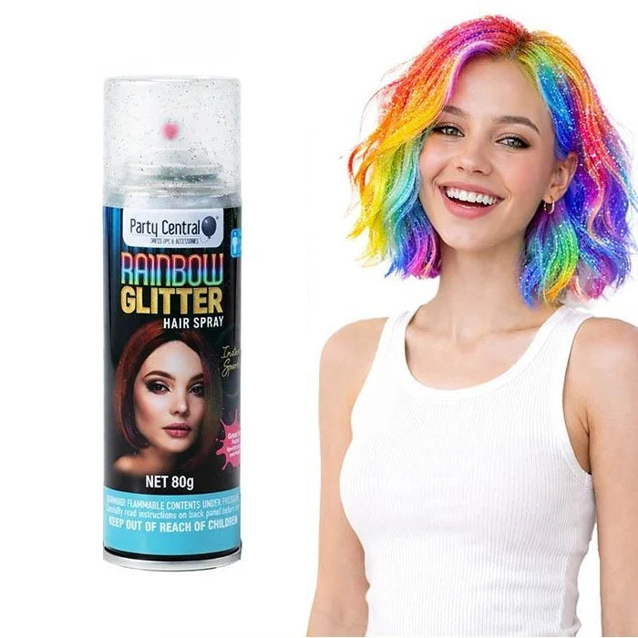 Rainbow Glitter Colour Hair Spray 125ml Temporary Coloured Hairspray