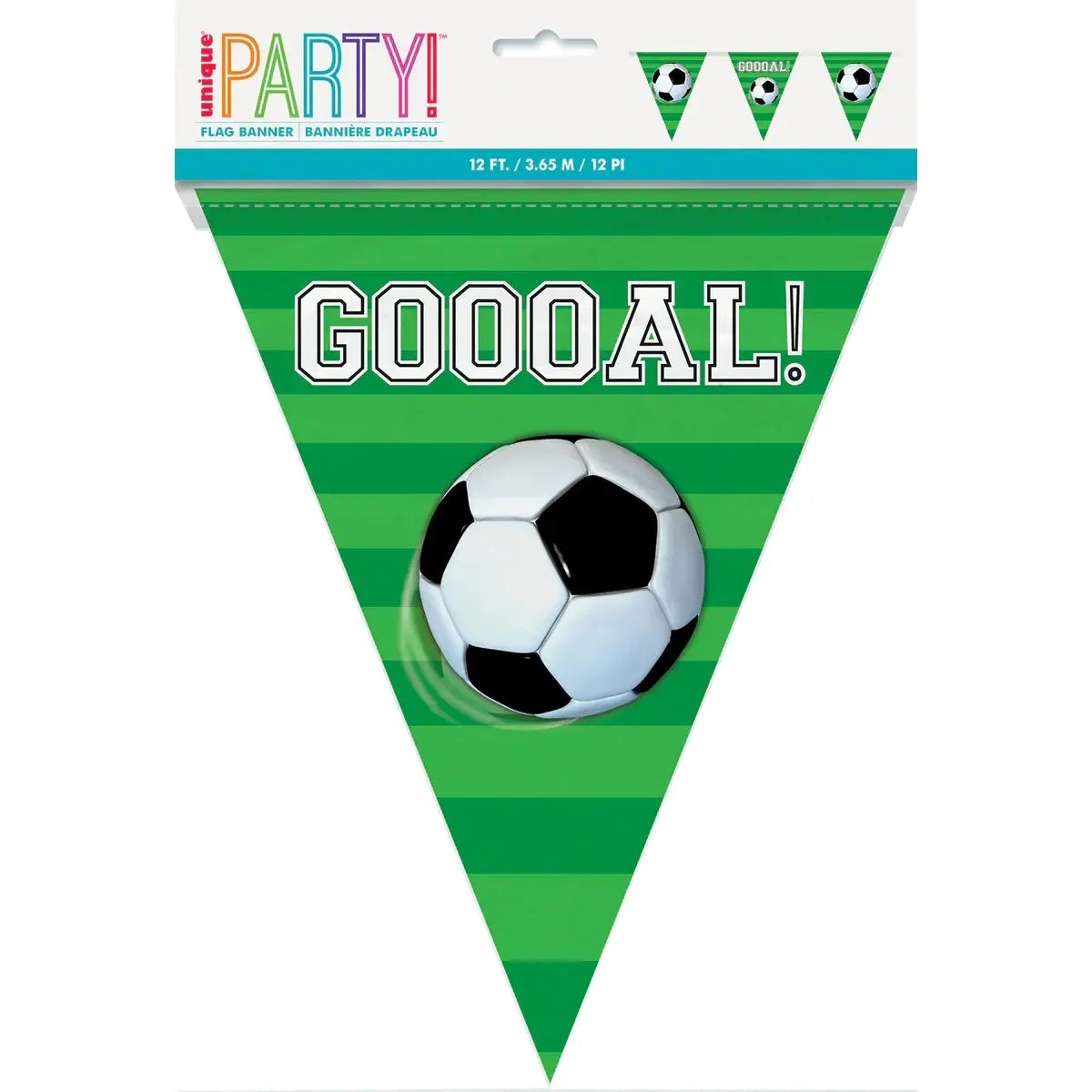 3D Soccer Bunting Flag Banner 3.65m (12')