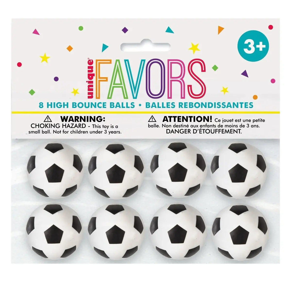 Soccer Bouncy Balls 8pcs Party Favours