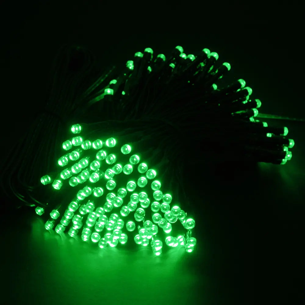 Solar 200 Green LED Fairy Lights 13.5M Total Length