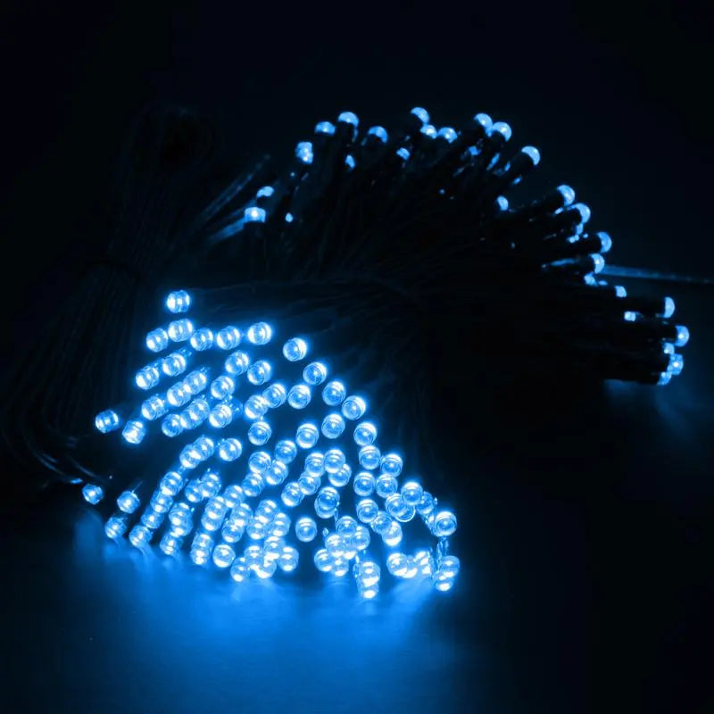 Solar 200 Blue LED Fairy Lights 13.5M Total Length