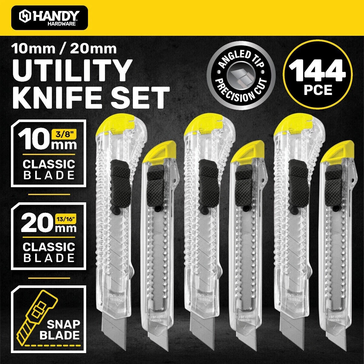 Utility Knives Set 144pcs Clear Craft Box Cutters Tools