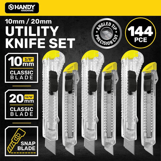 Utility Knives Set 144pcs Clear Craft Box Cutters Tools