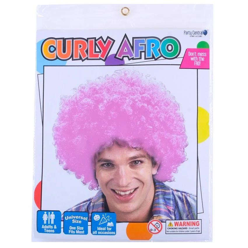 Pink Afro Curly Wig