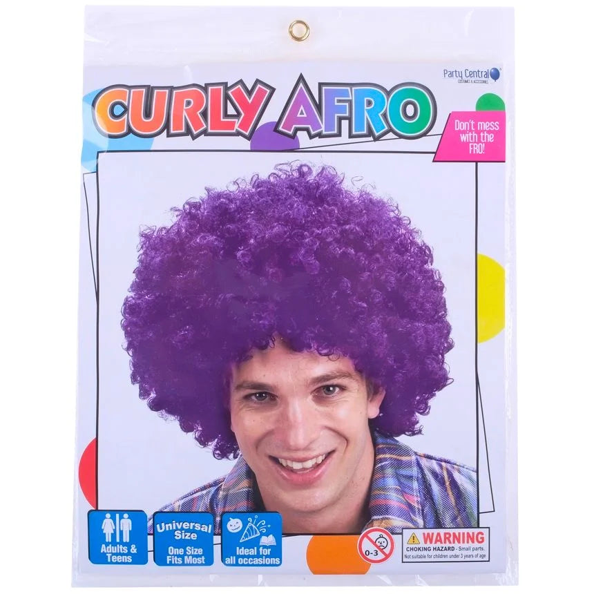Purple Afro Curly Wig