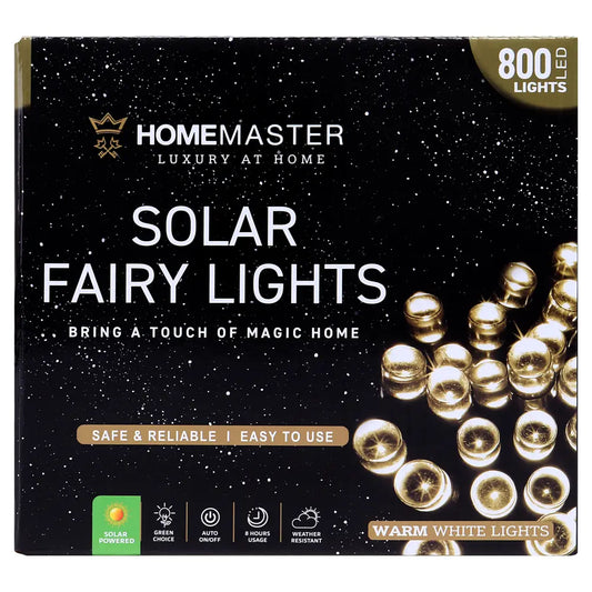 Solar 800 Warm White LED Fairy Lights 49.5M Total Length
