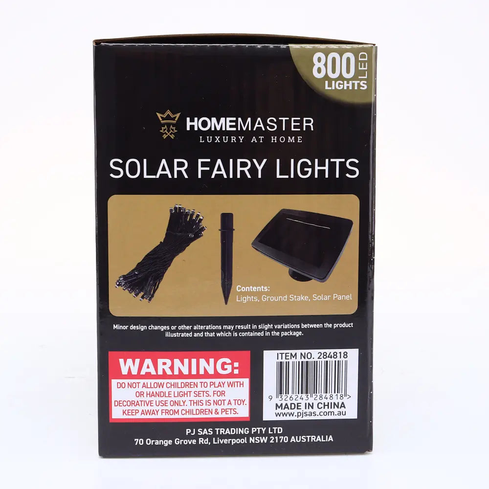 Solar 800 Warm White LED Fairy Lights 49.5M Total Length
