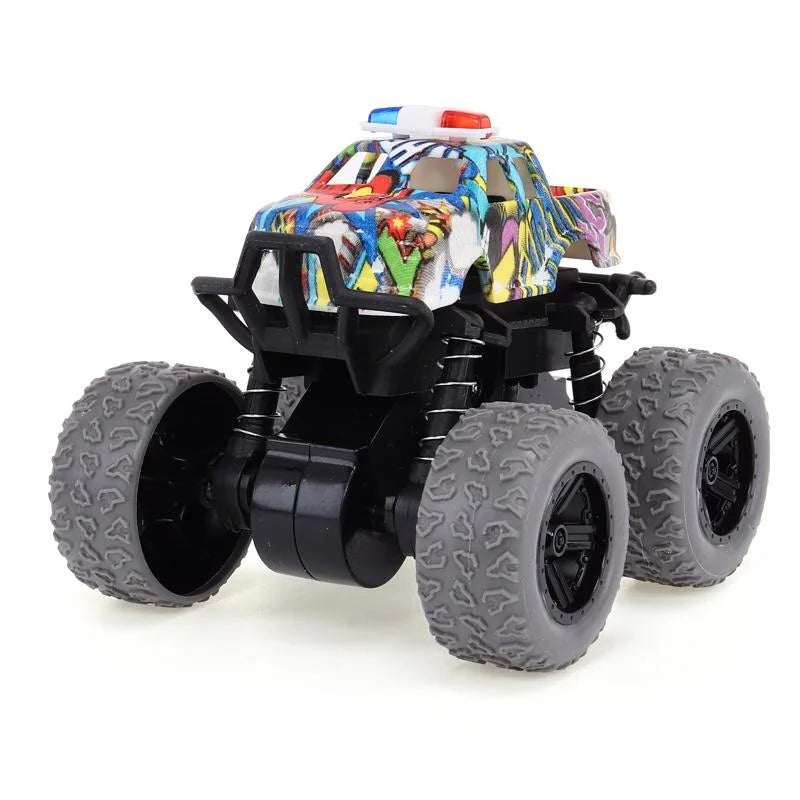 4 Friction Monster Trucks 4WD 8.5 x 8 x 7.5cm White Black Blue Grey