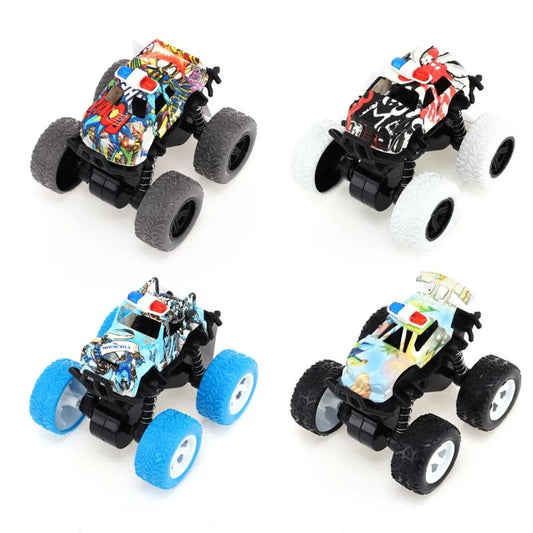 4 Friction Monster Trucks 4WD 8.5 x 8 x 7.5cm White Black Blue Grey