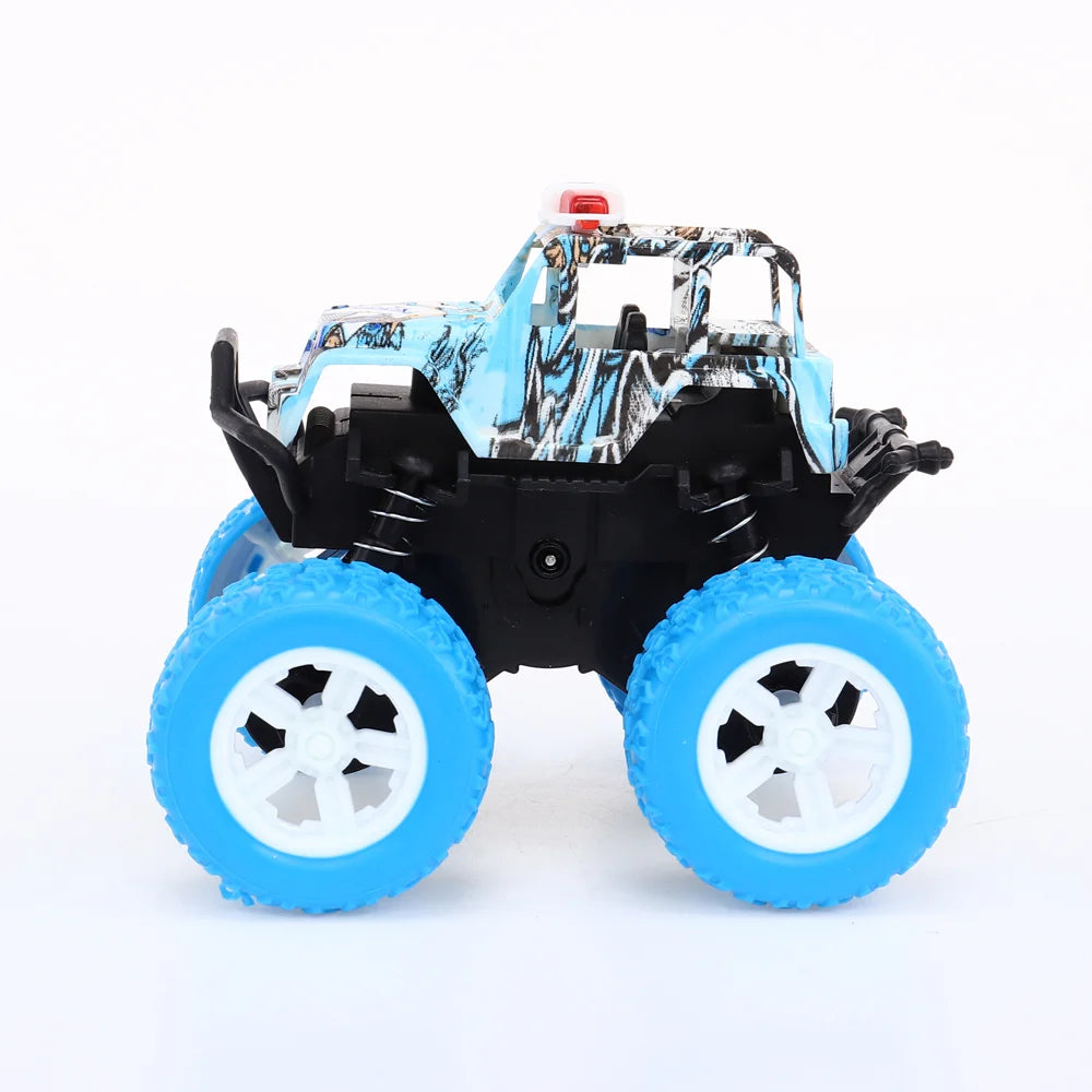 4 Friction Monster Trucks 4WD 8.5 x 8 x 7.5cm White Black Blue Grey