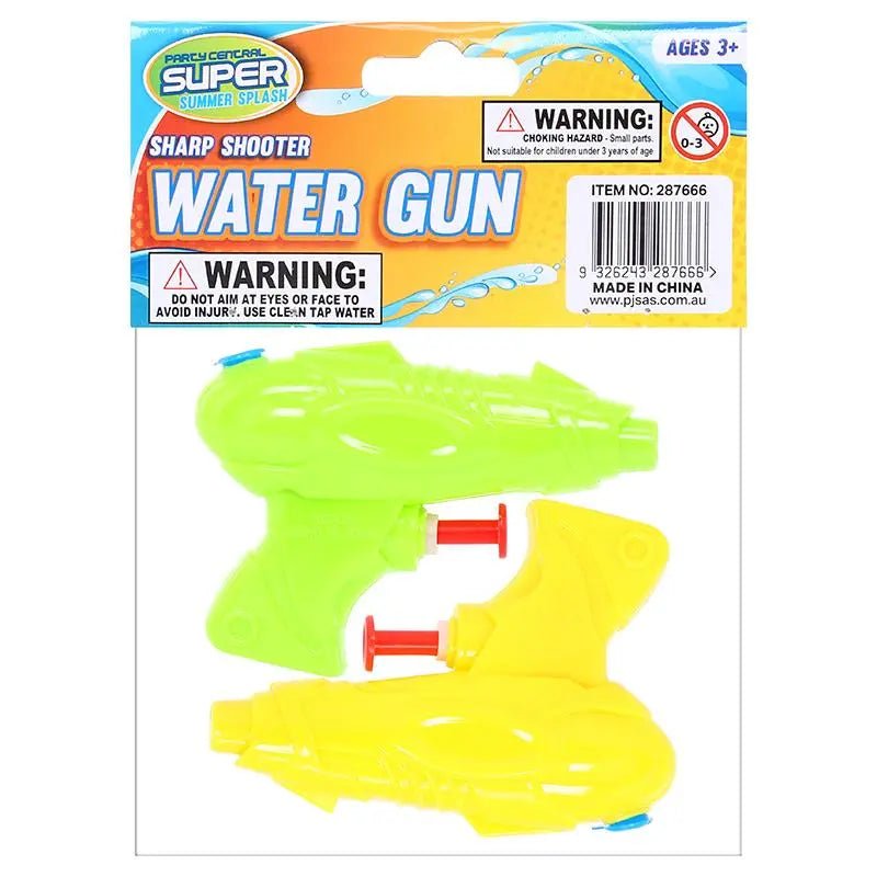 Mini Water Guns 4pcs 10cm Pistols Assorted Colours