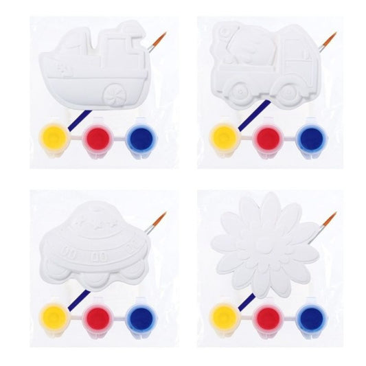 4 Plaster Painting Kits Assorted Shapes