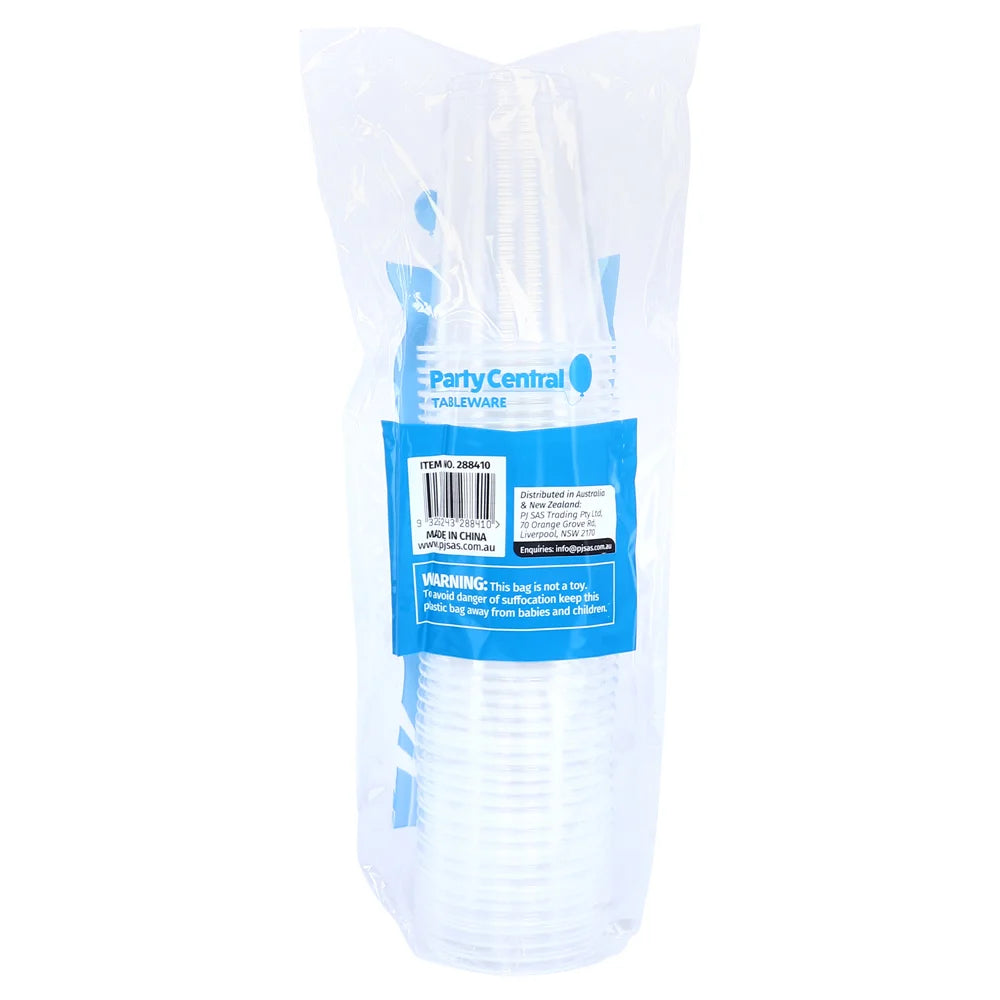 Clear Plastic Party Cups 200ml 50pcs Bulk Pack