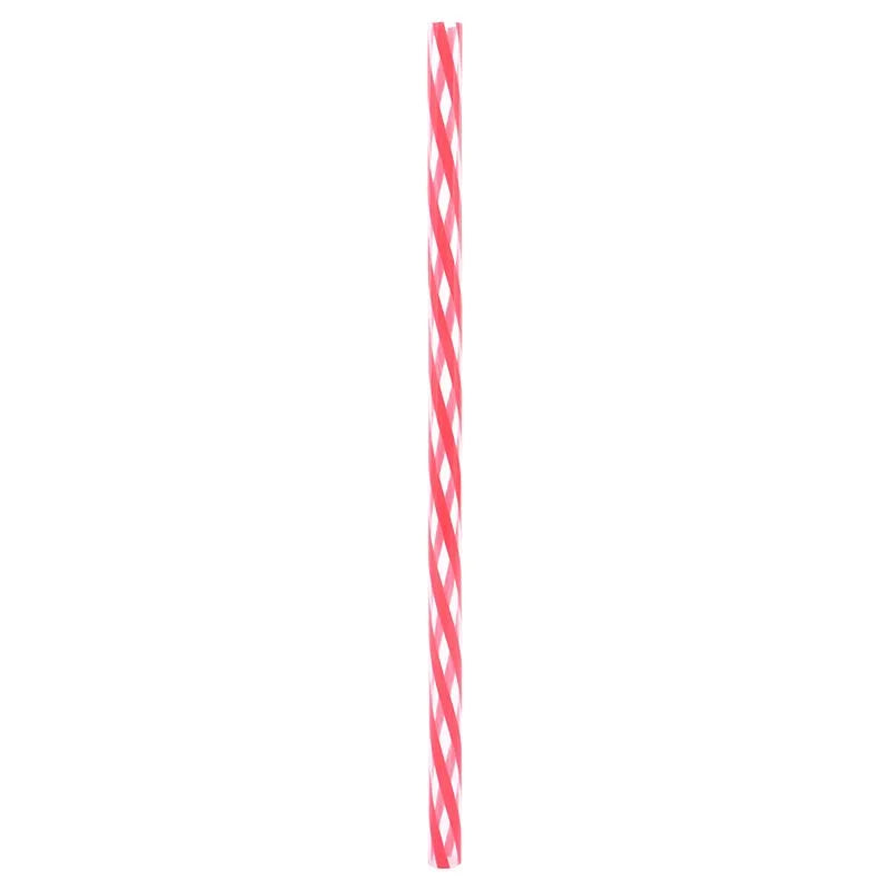 Reusable Retro Stripe Plastic Drinking Straws 20cm 20pcs