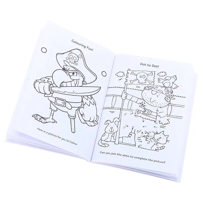 4 Colouring & Activity Books A6 96-Page Pirates Princess Dinosaur Unicorn