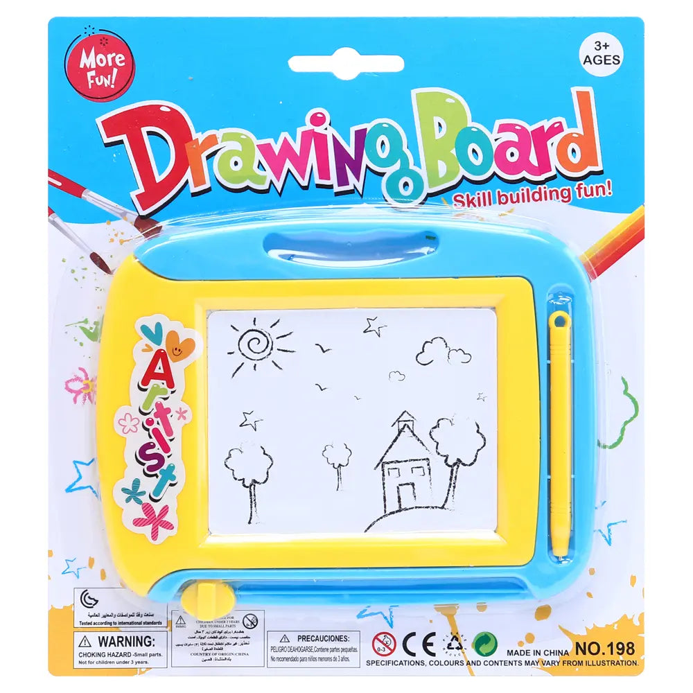 Magnetic Erasable Drawing Board 16cm Yellow/Blue