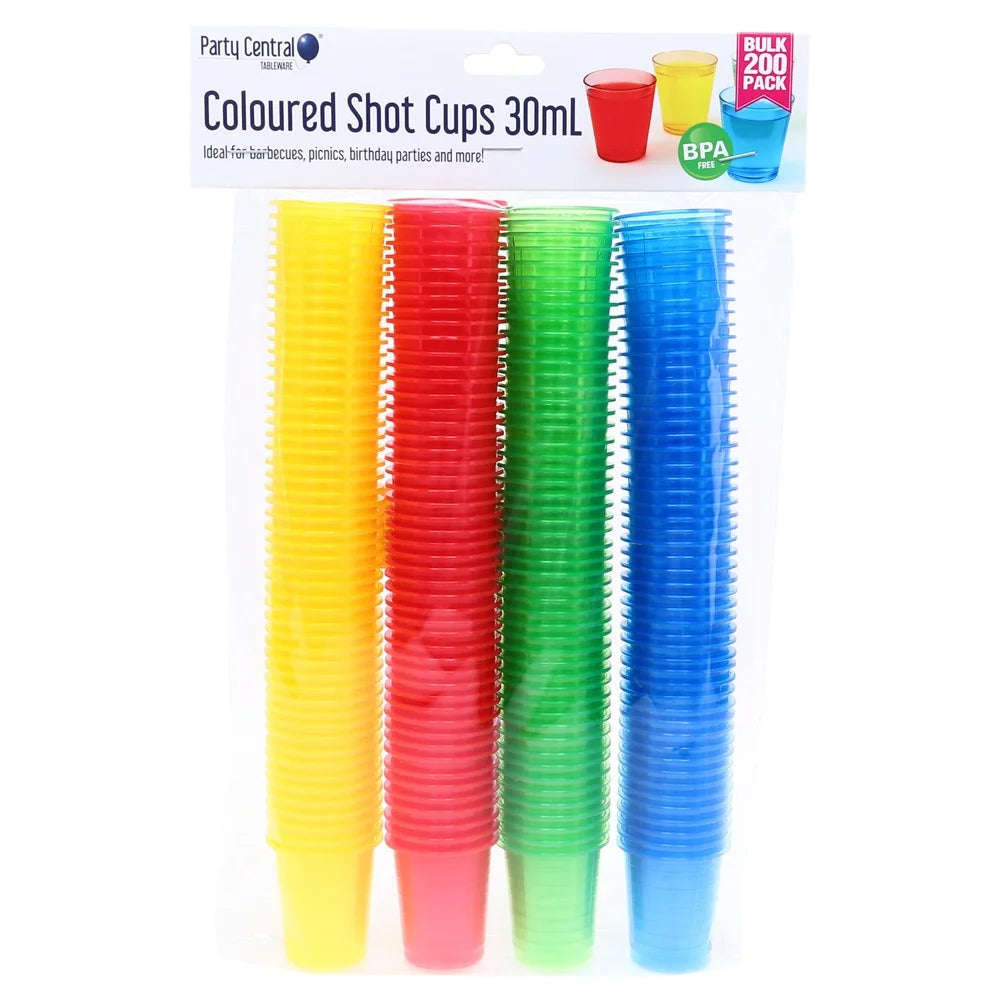 Multicoloured Plastic Shot Glasses 30ml 200pcs Drinkware