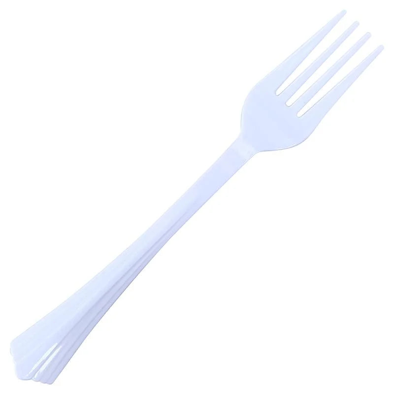 White Premium Plastic Forks 48pcs Reusable