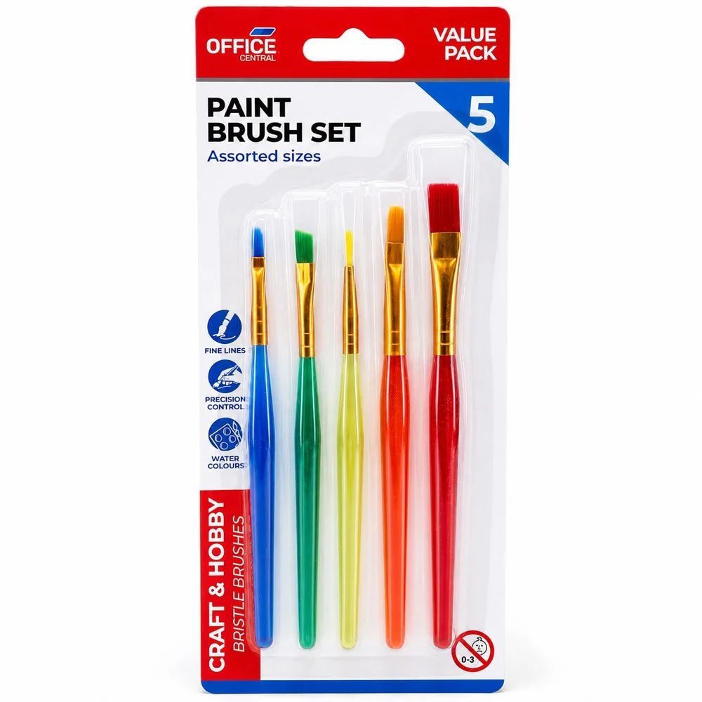 Artist Paint Brushes Set 5pcs Assorted Sizes
