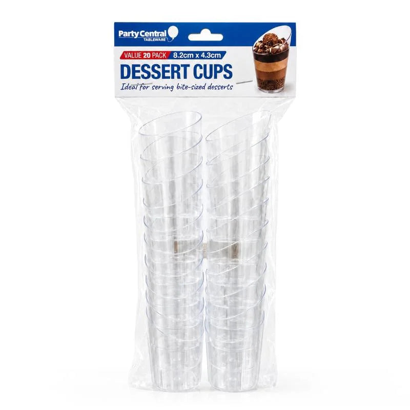 Clear Round Slanted Dessert Cups 63ml 20pcs (8.2cm x 4.3cm)
