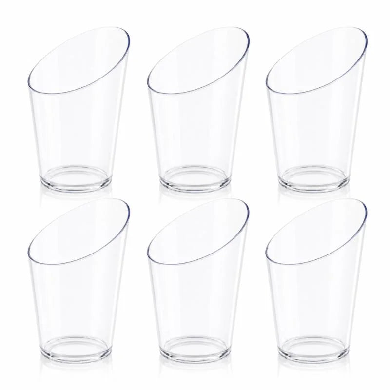 Clear Round Slanted Dessert Cups 63ml 20pcs (8.2cm x 4.3cm)