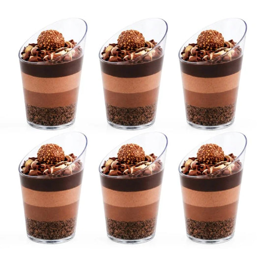 Clear Round Slanted Dessert Cups 63ml 20pcs (8.2cm x 4.3cm)