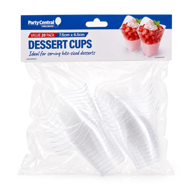 Clear Triangular Dessert Cups 75ml 20pcs (7.5cm x 6.5cm)