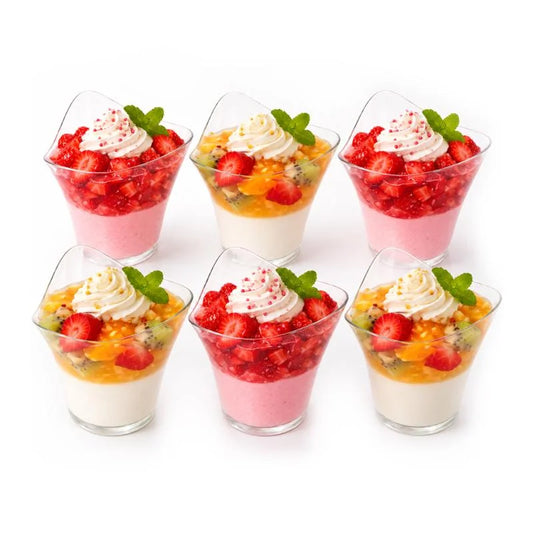 Clear Triangular Dessert Cups 75ml 20pcs (7.5cm x 6.5cm)