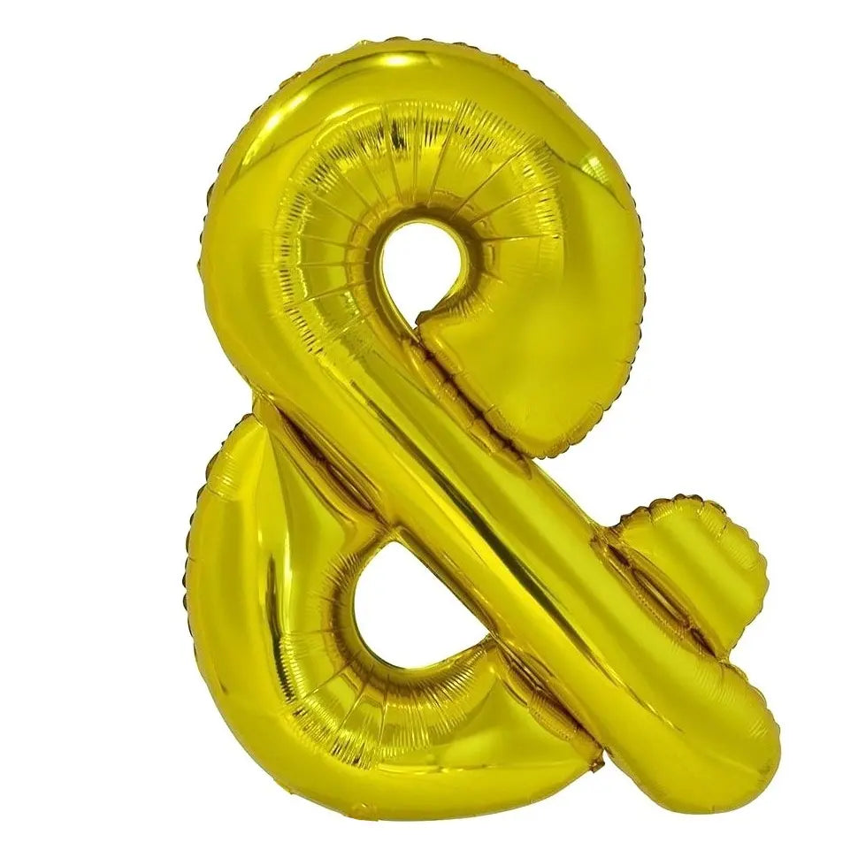 Gold Sign "&" Giant Alphabet Foil Balloon 86CM (34")