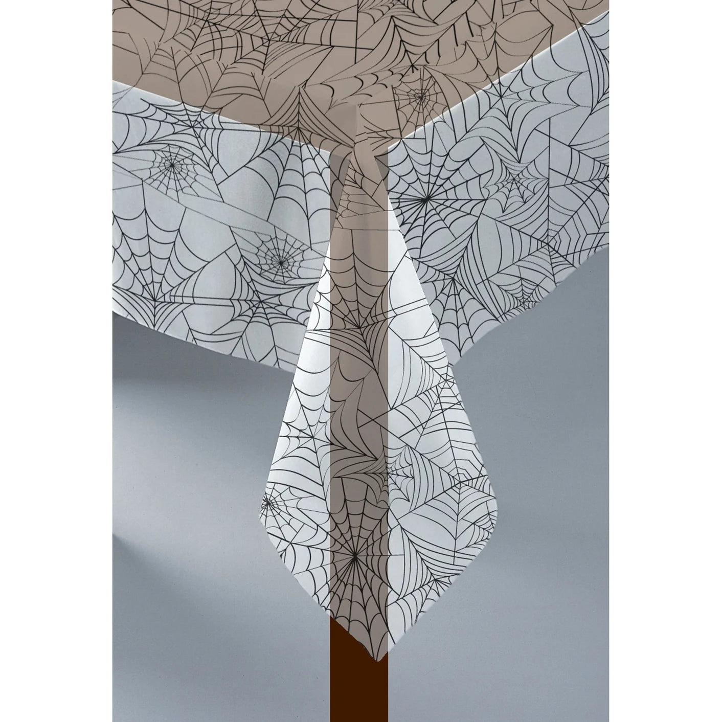 Halloween Clear Black Spiderweb Plastic Table Cover Tablecloth