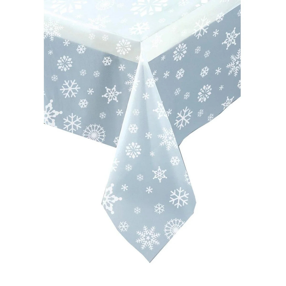Clear Frozen Snowflakes Plastic Table Cover 137cm x 274cm