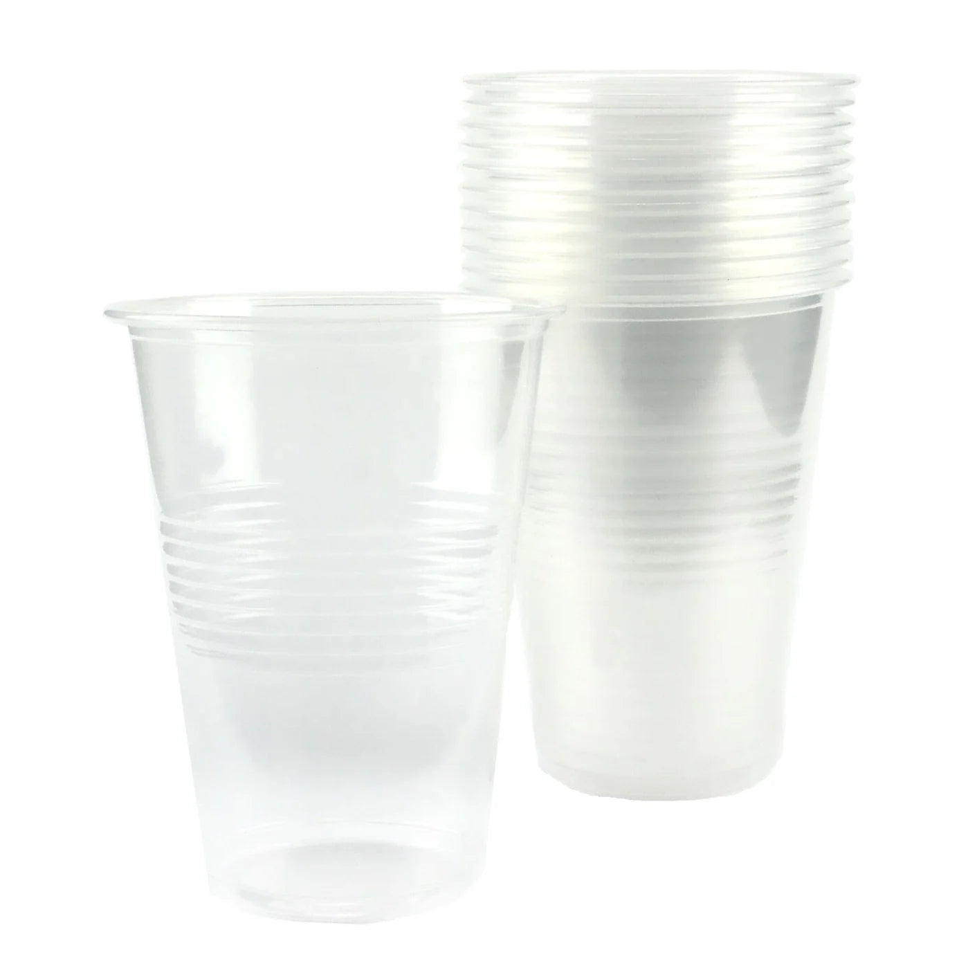Large Clear Plastic Party Cups 490ml 12pcs