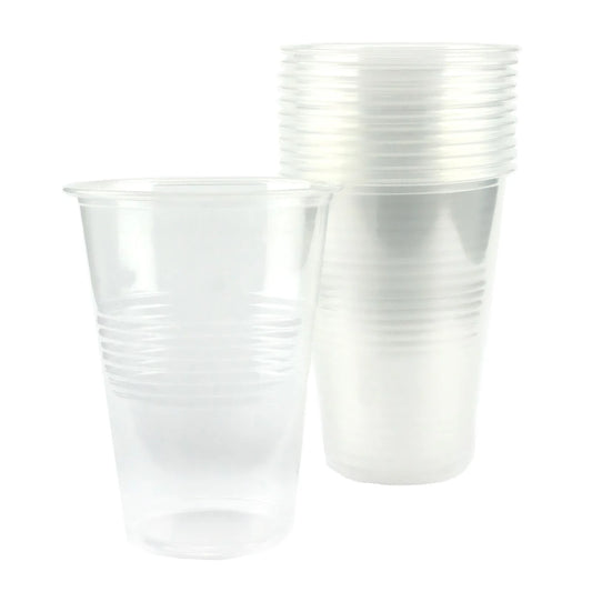 Large Clear Plastic Party Cups 490ml 12pcs
