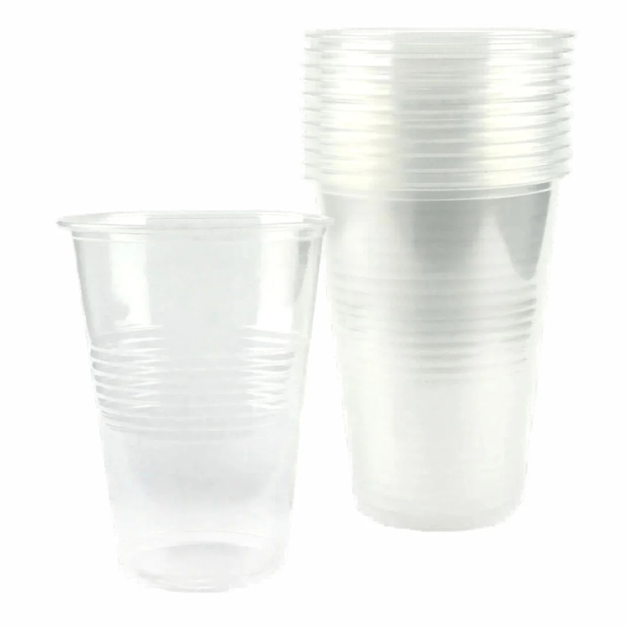 Large Clear Plastic Party Cups 490ml 12pcs
