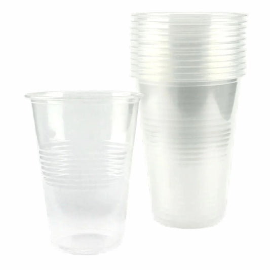 Large Clear Plastic Party Cups 490ml 12pcs