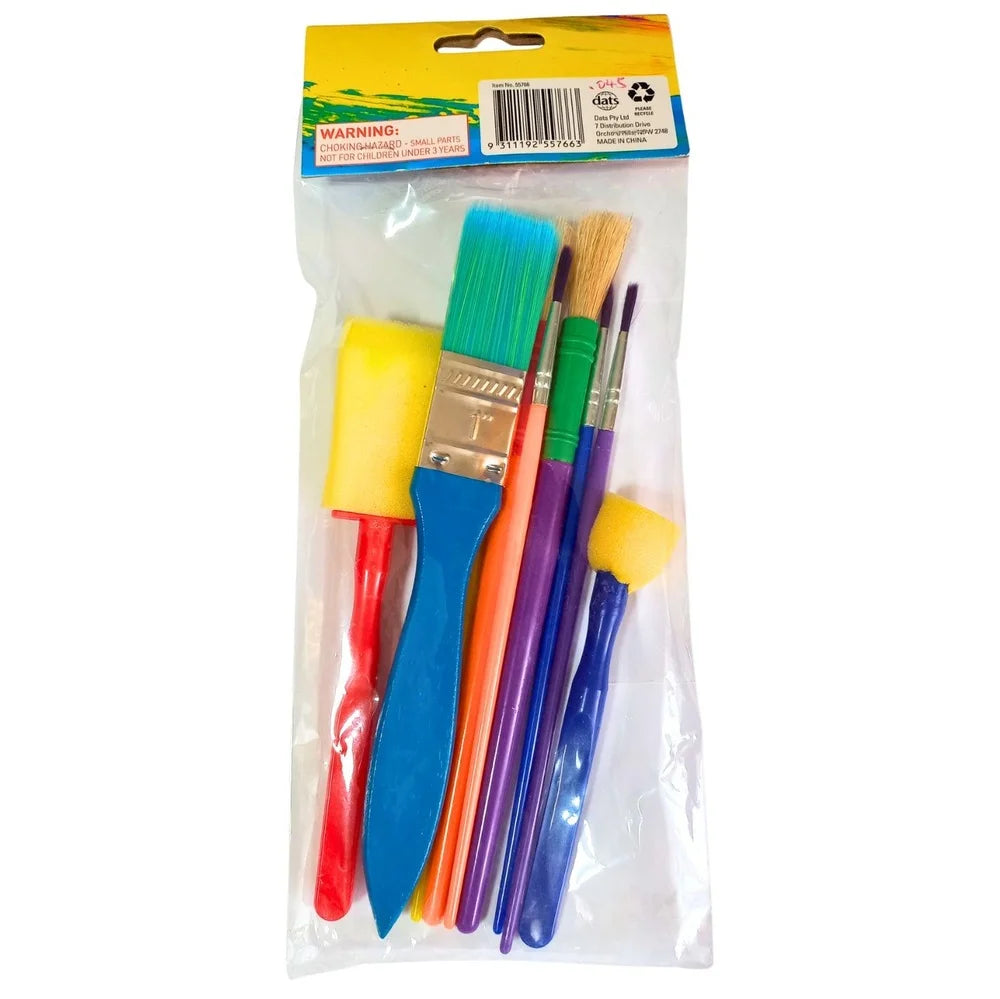 Paint Brushes Set 9pcs Foam & Bristle Assorted Sizes