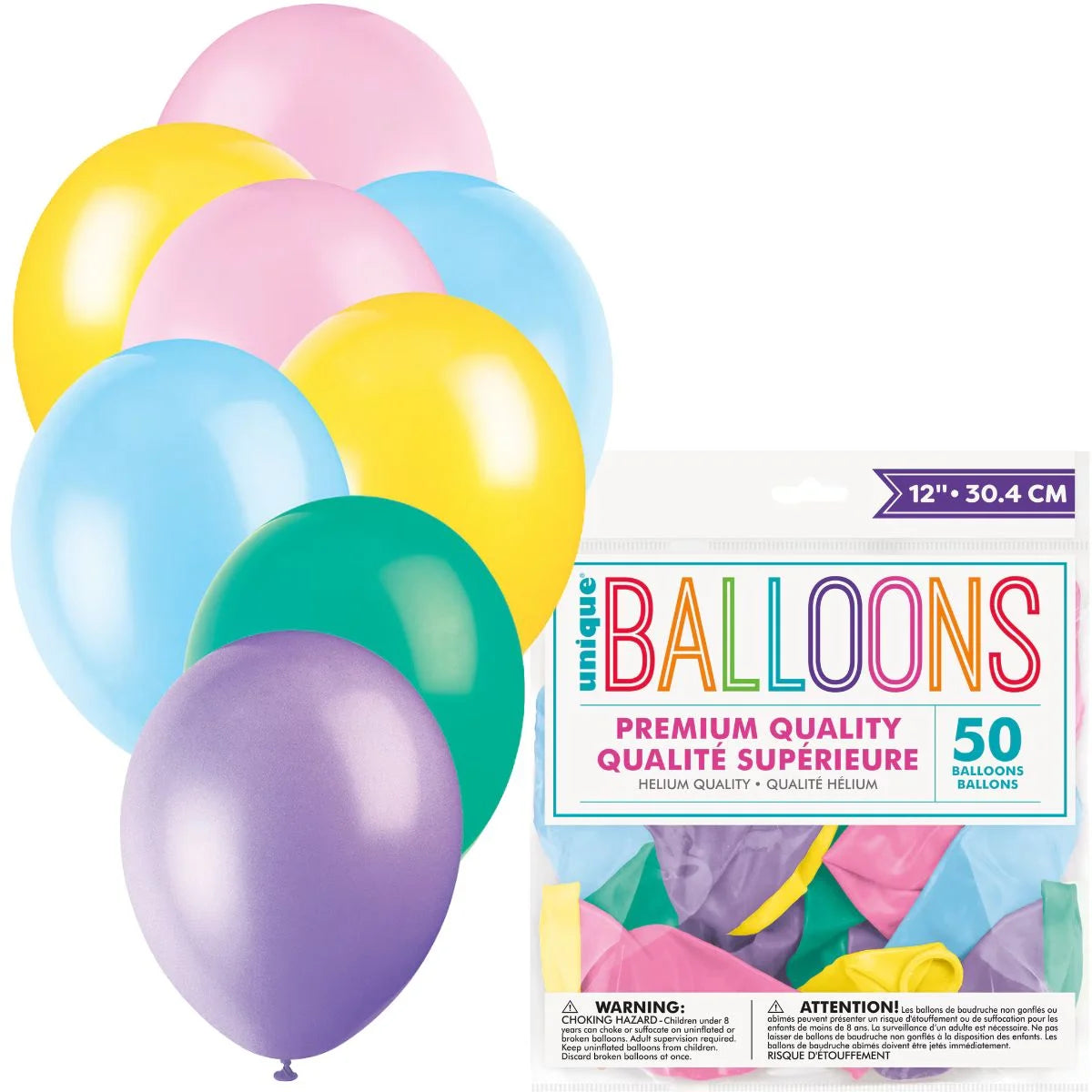 Premium Pastel Latex Balloons 30cm (12") 50pcs Assorted Bulk Pack
