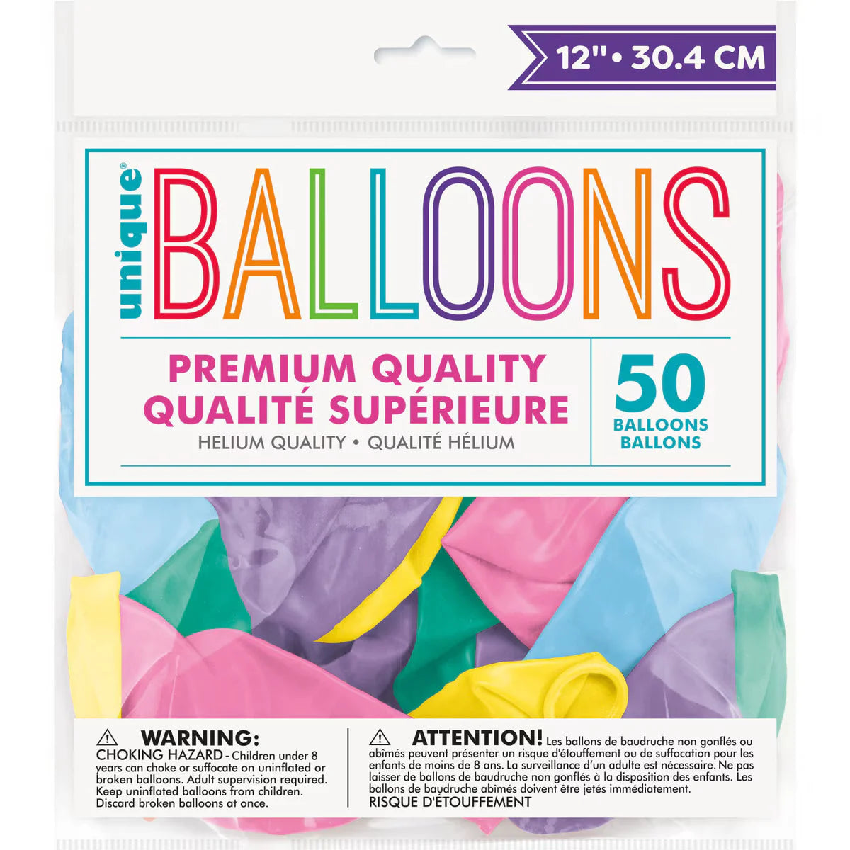 Premium Pastel Latex Balloons 30cm (12") 50pcs Assorted Bulk Pack