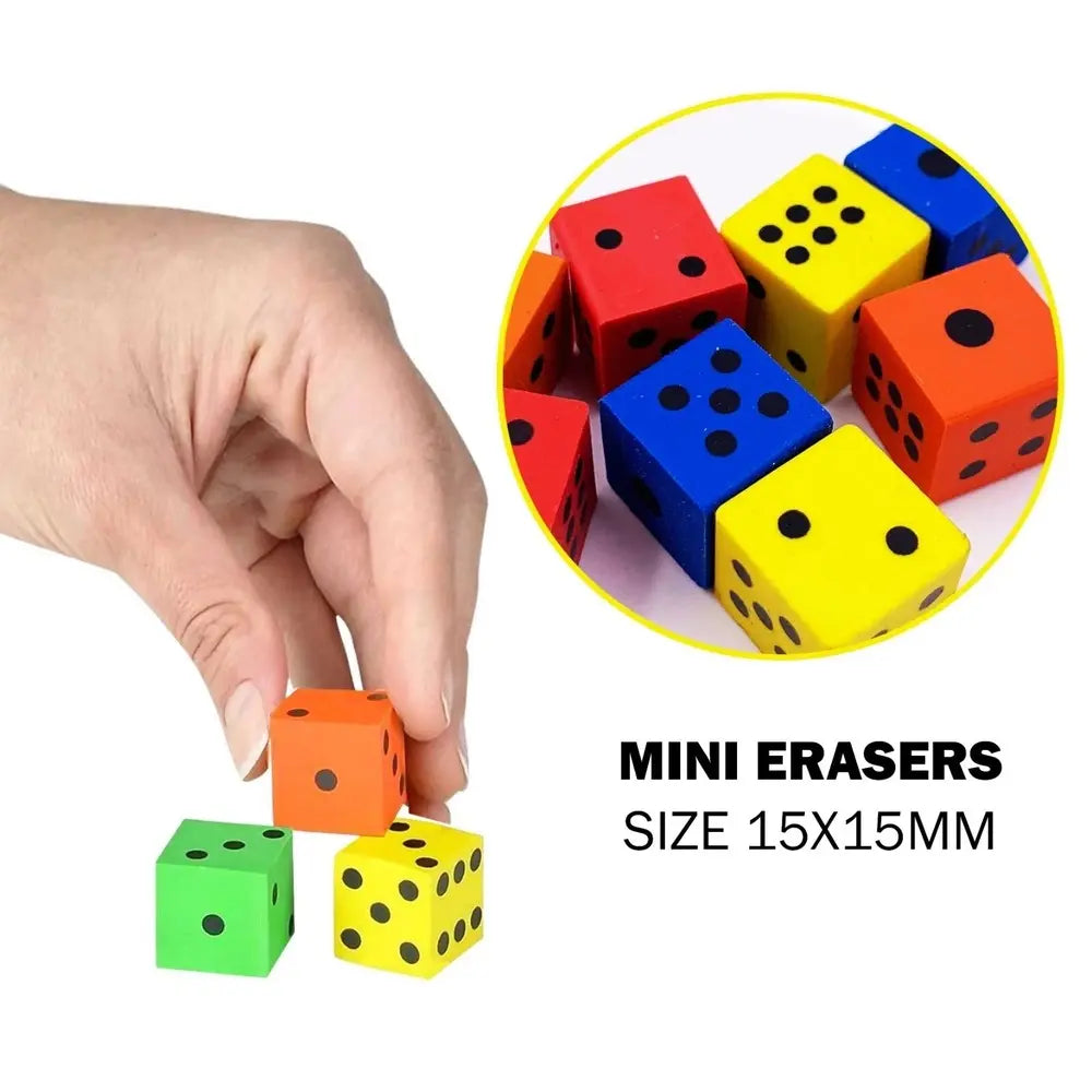 Dice Shaped Erasers 8pk