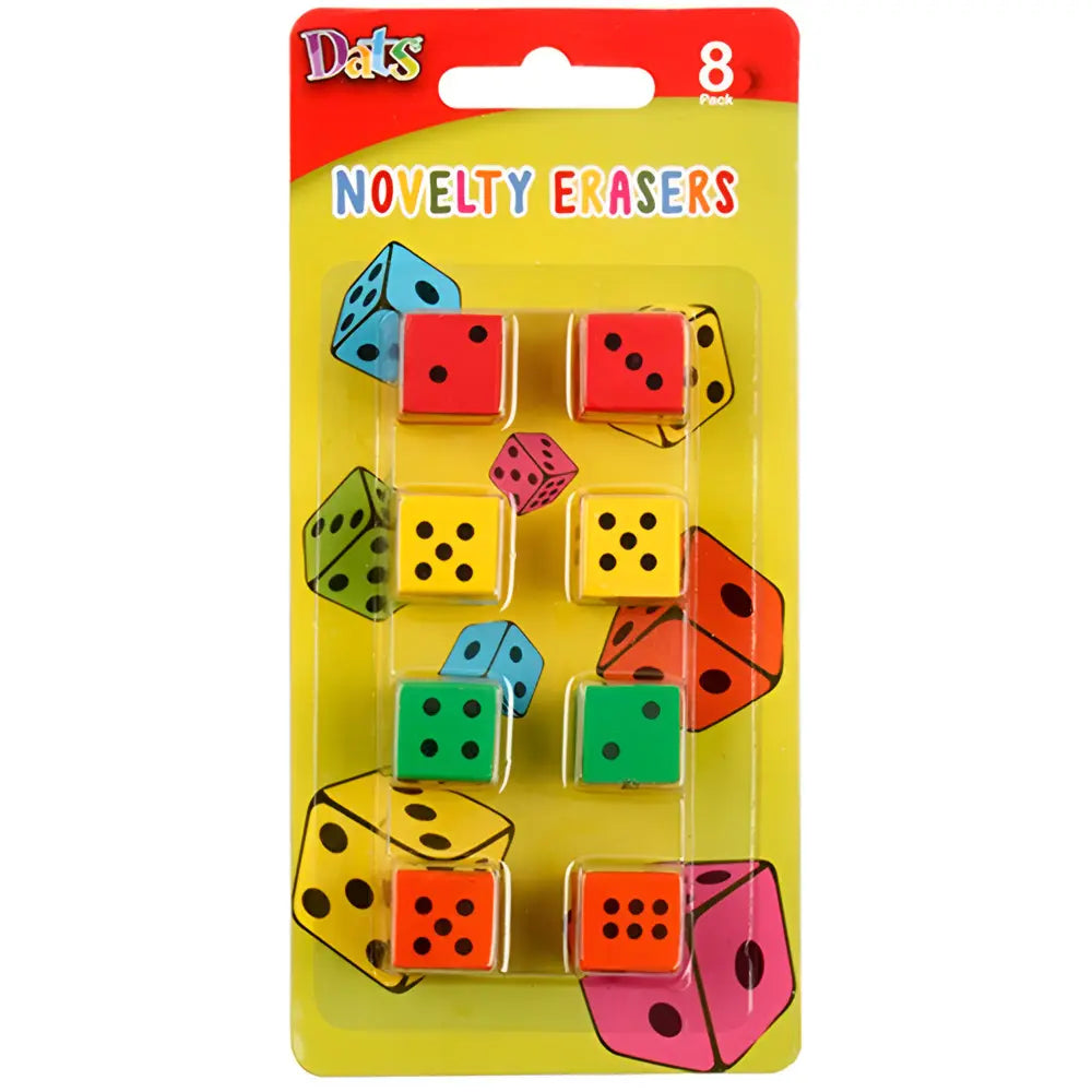 Dice Shaped Erasers 8pk